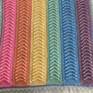 Handmade knitted & crochet 🧶 baby blanket Rainbow